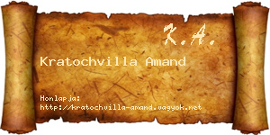 Kratochvilla Amand névjegykártya